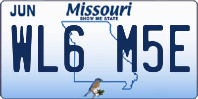 MO license plate WL6M5E