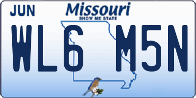 MO license plate WL6M5N