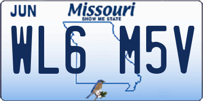 MO license plate WL6M5V