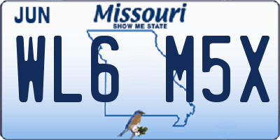 MO license plate WL6M5X