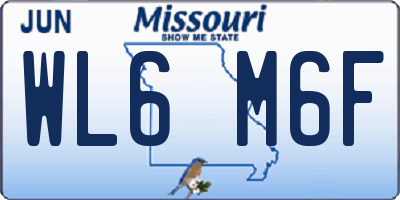 MO license plate WL6M6F