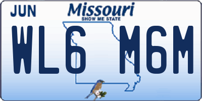 MO license plate WL6M6M