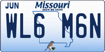 MO license plate WL6M6N