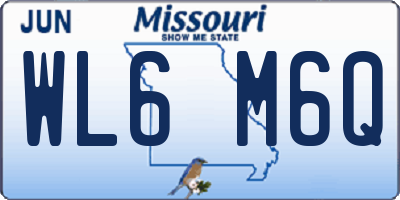 MO license plate WL6M6Q