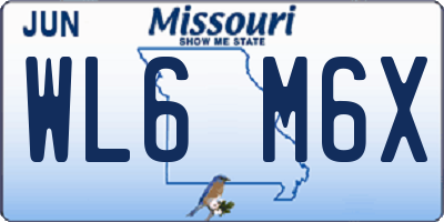 MO license plate WL6M6X