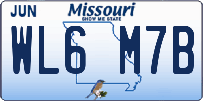 MO license plate WL6M7B