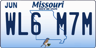 MO license plate WL6M7M