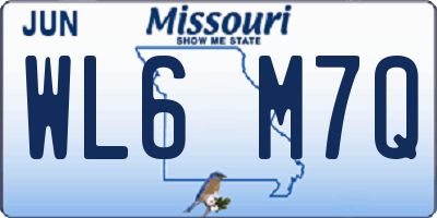 MO license plate WL6M7Q