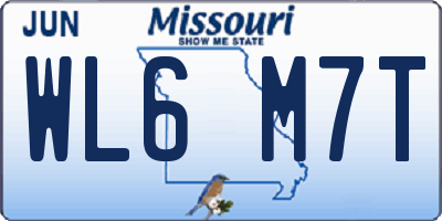 MO license plate WL6M7T