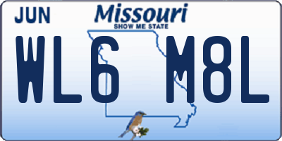 MO license plate WL6M8L