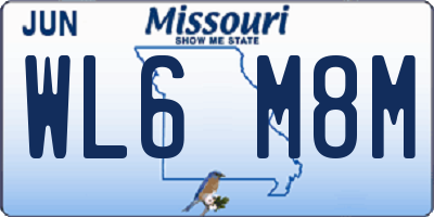 MO license plate WL6M8M