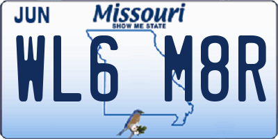 MO license plate WL6M8R