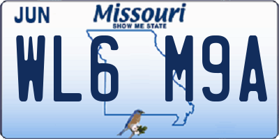 MO license plate WL6M9A