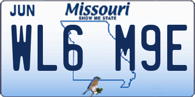 MO license plate WL6M9E
