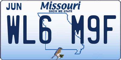 MO license plate WL6M9F