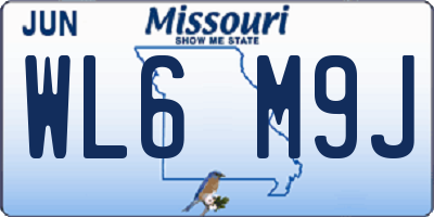 MO license plate WL6M9J