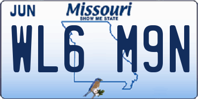 MO license plate WL6M9N