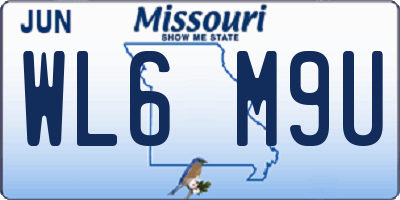 MO license plate WL6M9U