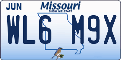 MO license plate WL6M9X