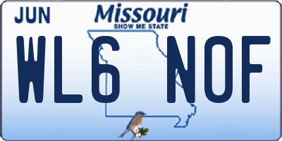 MO license plate WL6N0F