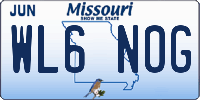 MO license plate WL6N0G