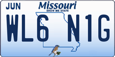 MO license plate WL6N1G