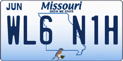 MO license plate WL6N1H