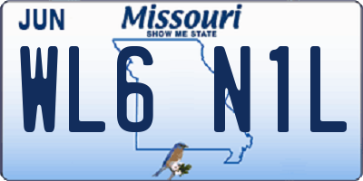 MO license plate WL6N1L