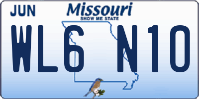 MO license plate WL6N1O