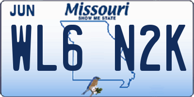 MO license plate WL6N2K