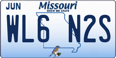 MO license plate WL6N2S