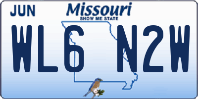MO license plate WL6N2W