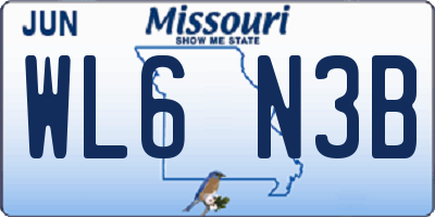 MO license plate WL6N3B