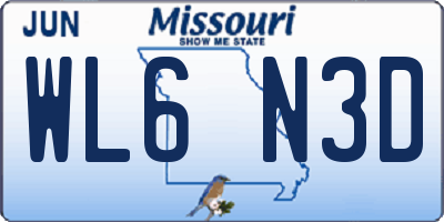 MO license plate WL6N3D