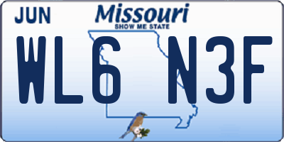 MO license plate WL6N3F