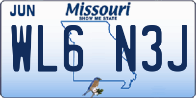 MO license plate WL6N3J