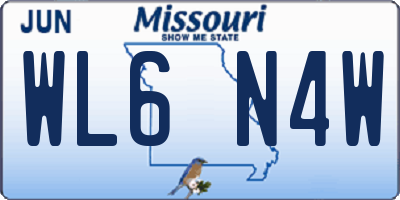 MO license plate WL6N4W