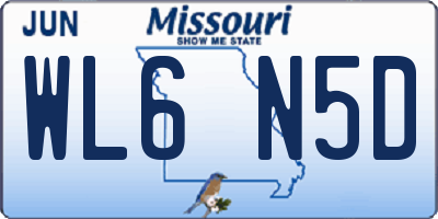 MO license plate WL6N5D
