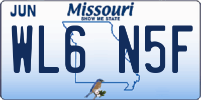 MO license plate WL6N5F