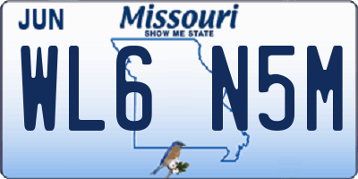 MO license plate WL6N5M