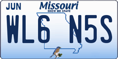 MO license plate WL6N5S