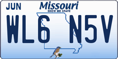 MO license plate WL6N5V