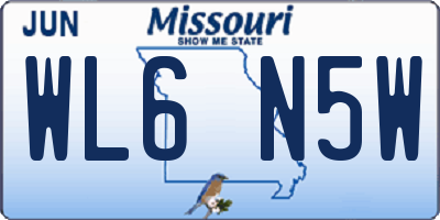 MO license plate WL6N5W