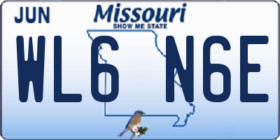 MO license plate WL6N6E