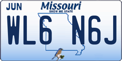 MO license plate WL6N6J
