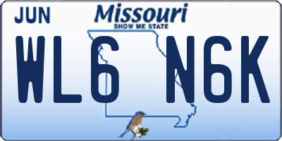 MO license plate WL6N6K