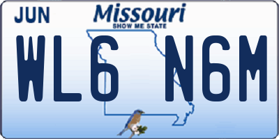 MO license plate WL6N6M