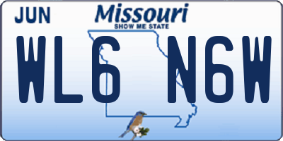 MO license plate WL6N6W