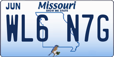 MO license plate WL6N7G