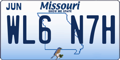 MO license plate WL6N7H